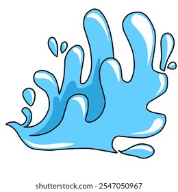 Ilustración vectorial de salpicaduras de agua sobre un fondo azul, blanco. Ideal para diseños publicitarios, etc

