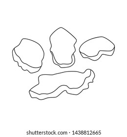 Vector illustration of splinters and ice icon. Set of splinters and froze stock symbol for web.