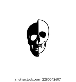 vector illustration of split skull concept