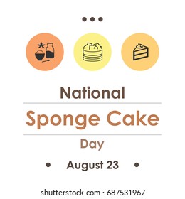 vector illustration for sponge cake day in August