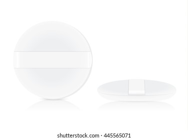 Vector illustration of sponge powder puff facial makeup tool. front view and side view. Ideal for mock up and other job.