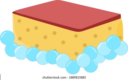 Vector illustration of a sponge that has been foamed