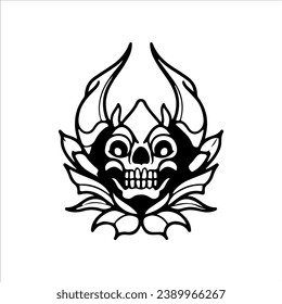 vector illustration of spooky bat monster