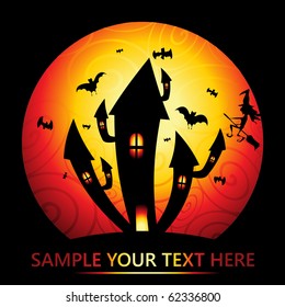 Vector illustration of a spooky castle