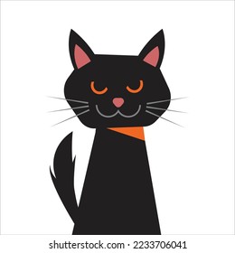 Vector Illustration of a Spooky Cat Animal