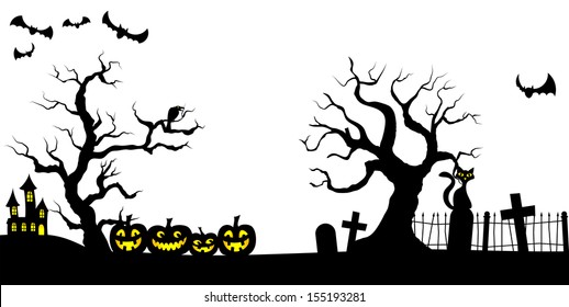 vector illustration of a spooky halloween background