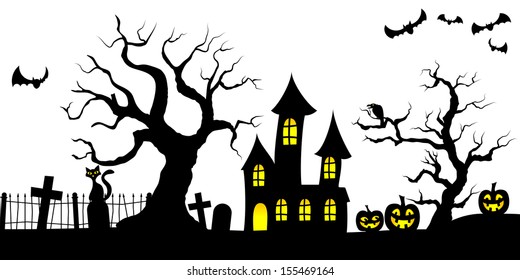 vector illustration of a spooky halloween background
