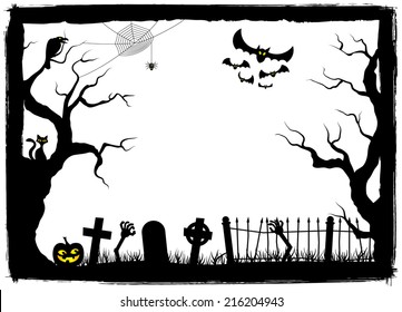 vector illustration of a spooky halloween background