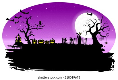 vector illustration of a spooky halloween background