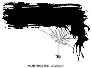 vector illustration of a spooky halloween background with spider