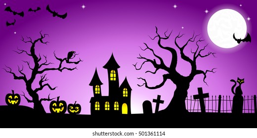 vector illustration of a spooky halloween background