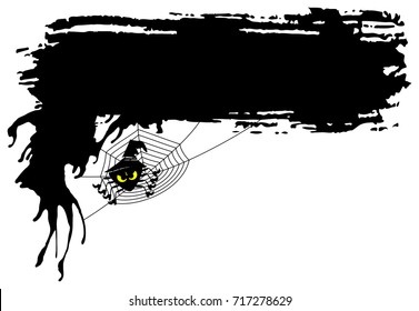 vector illustration of a spooky halloween background with spider