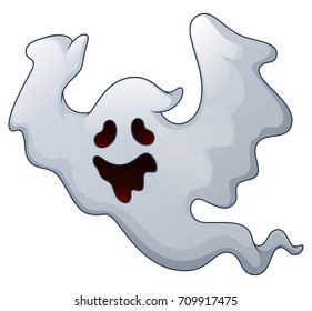 Vector Illustration Spooky Halloween Ghost Stock Vector (Royalty Free ...