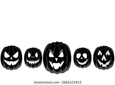 Ilustração vetorial de um personagem assustador de abóbora de Halloween em um fundo branco.