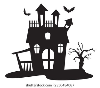 vector illustration of a spooky house, halloween