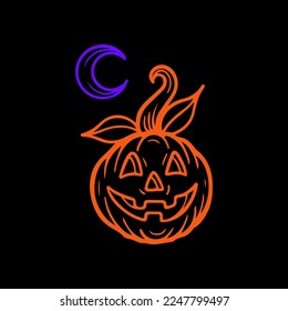 ilustración vectorial de un carácter de calabaza espeluznante
