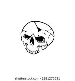  vector illustration of a spooky skull