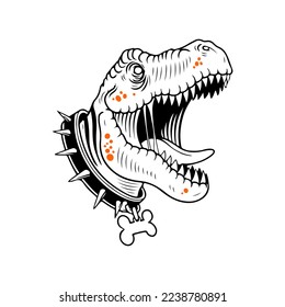  vector illustration of a spooky t rex head