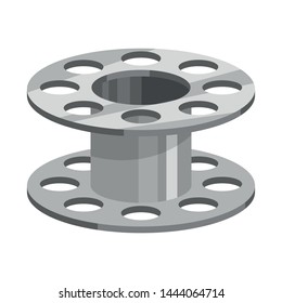 Vector illustration of spool and bobbin icon. Set of spool and reel stock vector illustration.