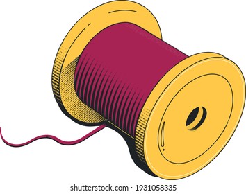 vector illustration of spool of thread
