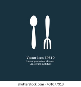 Vector illustration of spoon and fork icon