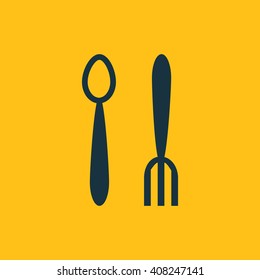 Vector illustration of spoon and fork icon
