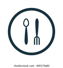 Vector illustration of spoon and fork icon