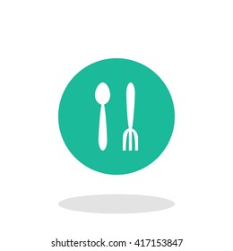 Vector illustration of spoon and fork icon
