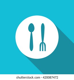 Vector illustration of spoon and fork icon