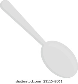 Vector illustration of a spoon. Silver spoon.