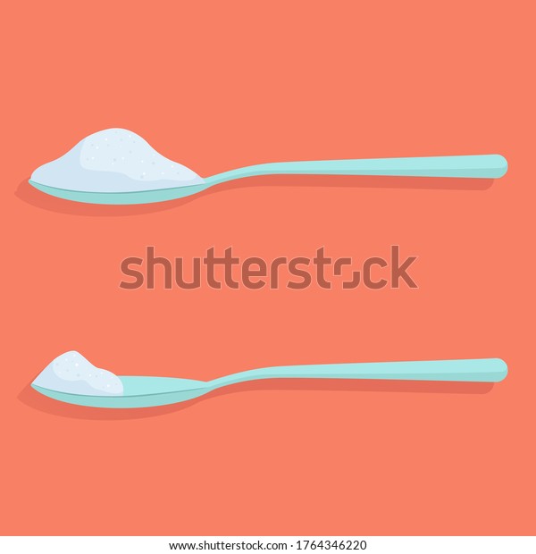 Vector Illustration Spoon Sugar Salt Full Stock Vector (Royalty Free ...