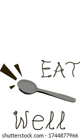 vector illustration of a spoon whitout background. the spoon is like telling us to use it to eat good food
