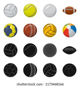 Vector illustration of sport and ball icon. Set of sport and athletic stock vector illustration.