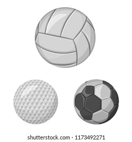 Vector illustration of sport and ball icon. Set of sport and athletic stock vector illustration.