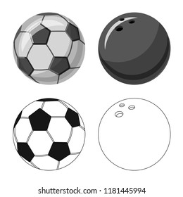 Vector illustration of sport and ball icon. Collection of sport and athletic vector icon for stock.