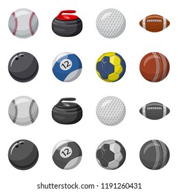 Vector illustration of sport and ball icon. Collection of sport and athletic vector icon for stock.