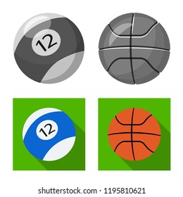 Vector illustration of sport and ball icon. Collection of sport and athletic vector icon for stock.