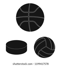 Vector illustration of sport and ball icon. Set of sport and athletic stock vector illustration.