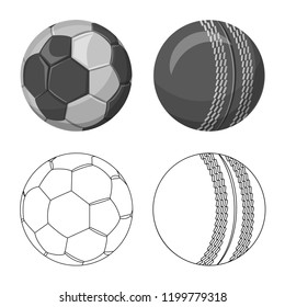 Vector illustration of sport and ball icon. Collection of sport and athletic stock vector illustration.