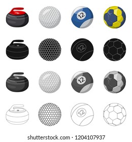 Vector illustration of sport and ball icon. Set of sport and athletic stock symbol for web.