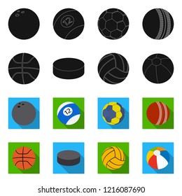 Vector illustration of sport and ball icon. Set of sport and athletic stock symbol for web.