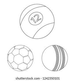 Vector illustration of sport and ball icon. Set of sport and athletic stock vector illustration.