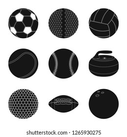 Vector illustration of sport and ball icon. Set of sport and athletic vector icon for stock.