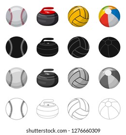 Vector illustration of sport and ball icon. Collection of sport and athletic stock vector illustration.