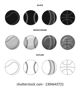 Vector illustration of sport and ball icon. Collection of sport and athletic vector icon for stock.