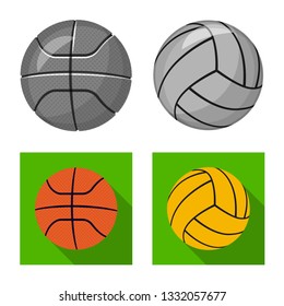 Vector illustration of sport and ball icon. Collection of sport and athletic stock symbol for web.