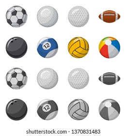 Vector illustration of sport and ball icon. Collection of sport and athletic vector icon for stock.