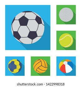 Vector illustration of sport and ball icon. Set of sport and athletic stock symbol for web.