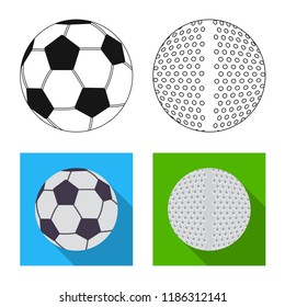 Vector illustration of sport and ball logo. Collection of sport and athletic stock symbol for web.
