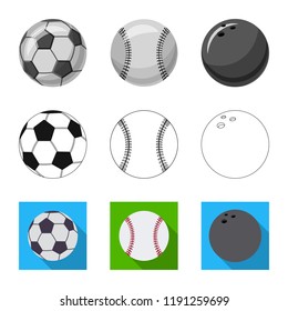 Vector illustration of sport and ball logo. Collection of sport and athletic stock symbol for web.